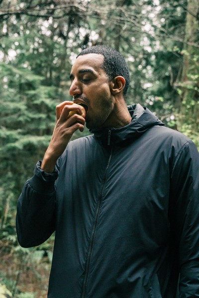 A man eating an apple